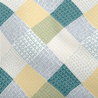 Hand Drawn Shapes Patchwork Dobby