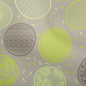 Green Pattern Round Dobby
