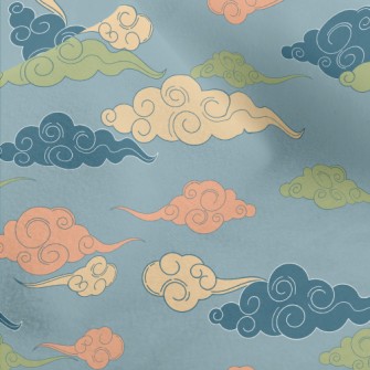 Colorful Chinese Clouds Micro Fleece