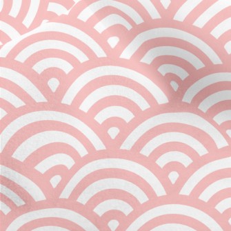 Japanese Pink Waves Micro Fleece