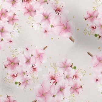 Hand Drawn Cherry Blossom Tree Micro Fleece