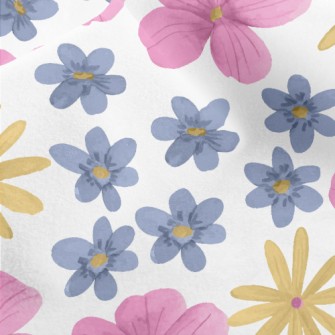 Painted Cartoon Flowers Micro Fleece