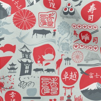 Japanese Cultural Elements Micro Fleece
