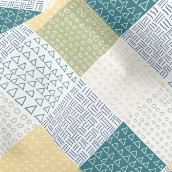 Hand Drawn Shapes Patchwork Micro Fleece