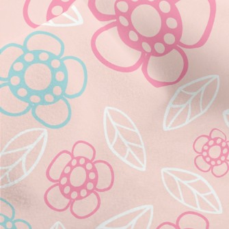 Geometric Flowers And Leaves Micro Fleece