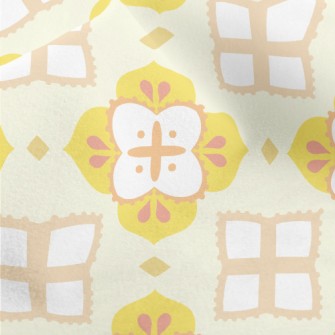 Yellow Tile Design Micro Fleece