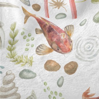 Watercolor Japanese Garden Minky
