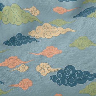 Colorful Chinese Clouds Minky