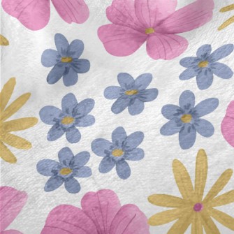 Painted Cartoon Flowers Minky