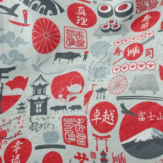 Japanese Cultural Elements Minky