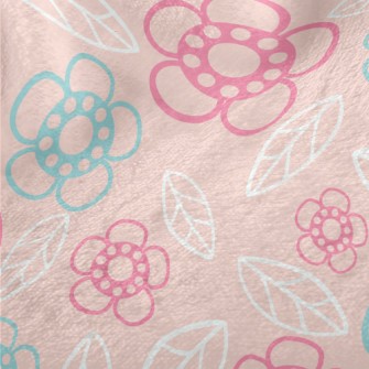 Geometric Flowers And Leaves Minky