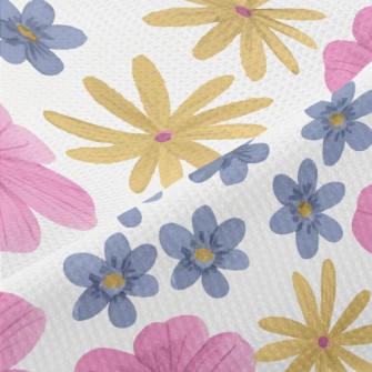 Painted Cartoon Flowers Piqué