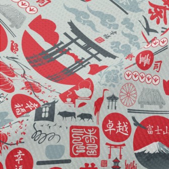 Japanese Cultural Elements Piqué