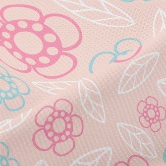 Geometric Flowers And Leaves Piqué