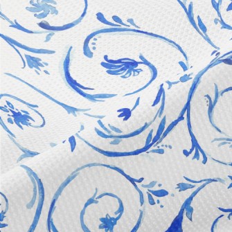 Watercolor Vines And Flowers Piqué