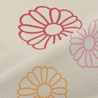 Colorful Vector Flowers Piqué