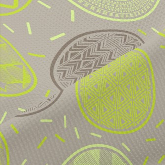 Green Pattern Round Piqué