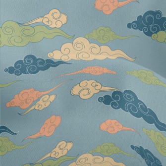 Colorful Chinese Clouds Lightweight Performance Linen