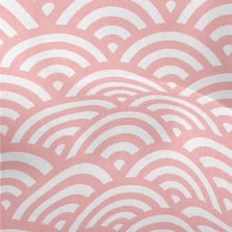 Japanese Pink Waves Lightweight Performance Linen