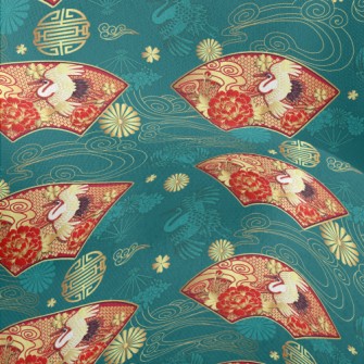 Japanese Fan-shaped Crane Lightweight Performance Linen