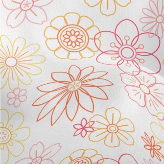 Beautiful Vector Flowers Lightweight Performance Linen