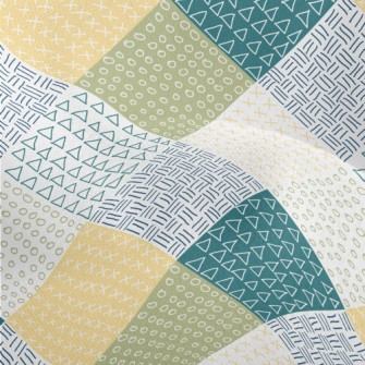 Hand Drawn Shapes Patchwork Lightweight Performance Linen