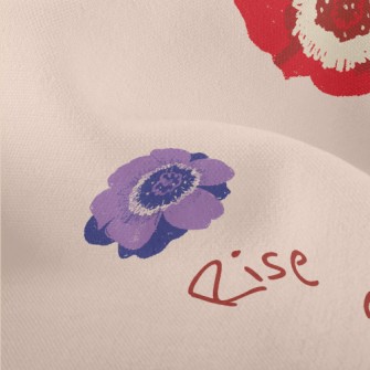 Crayon Doodle Flowers Lightweight Performance Linen