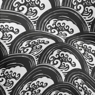 Japanese Hand-painted Waves Lightweight Performance Linen