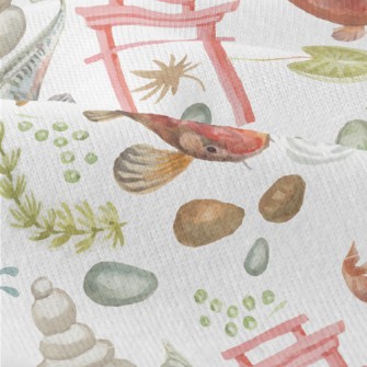 Watercolor Japanese Garden Modern Jersey