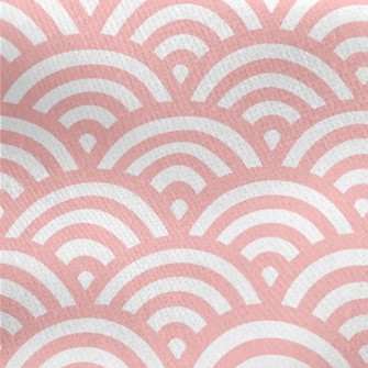 Japanese Pink Waves Jersey Backed Fleece