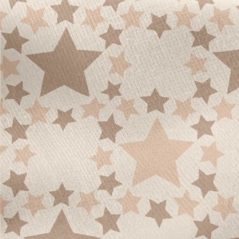 Brown Star Pattern Jersey Backed Fleece
