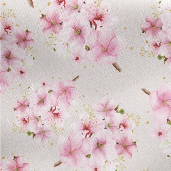 Hand Drawn Cherry Blossom Tree Jersey Backed Fleece
