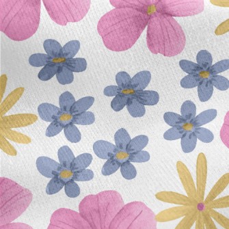 Painted Cartoon Flowers Jersey Backed Fleece