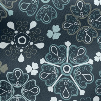 Ethnic Floral Pattern Jersey Backed Fleece