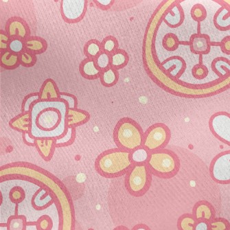 Girl Flower Graffiti Jersey Backed Fleece