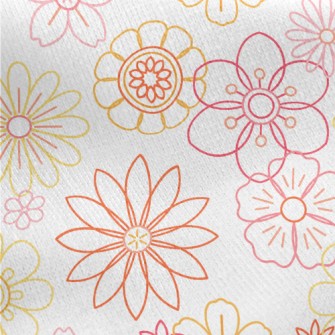 Beautiful Vector Flowers Jersey Backed Fleece