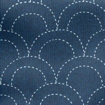 Japanese Sashiko Embroidery Jersey Backed Fleece