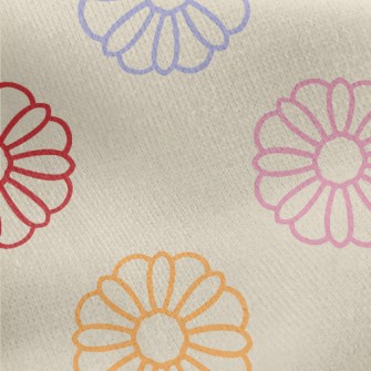 Colorful Vector Flowers Jersey Backed Fleece