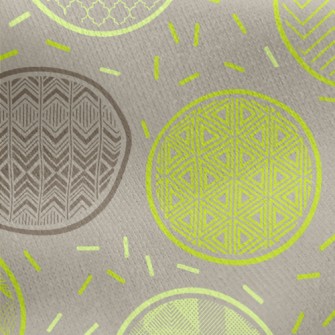 Green Pattern Round Jersey Backed Fleece