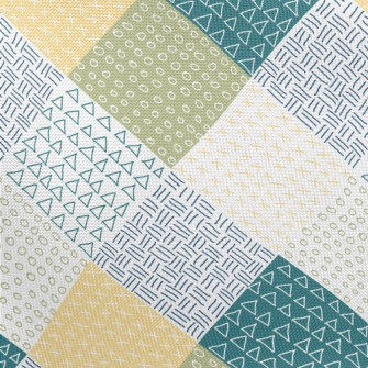Hand Drawn Shapes Patchwork Pongee