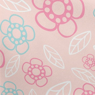 Geometric Flowers And Leaves Pongee