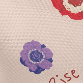 Crayon Doodle Flowers Pongee