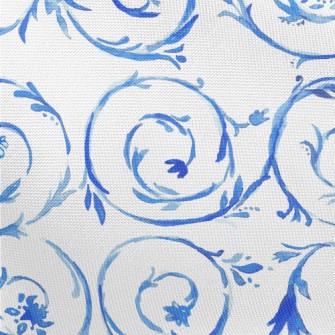 Watercolor Vines And Flowers Pongee