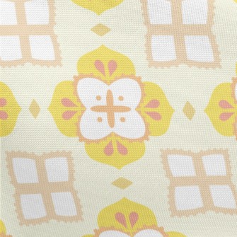 Yellow Tile Design Pongee
