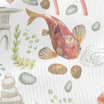 Watercolor Japanese Garden Stretch Jersey
