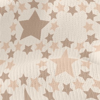 Brown Star Pattern Stretch Jersey