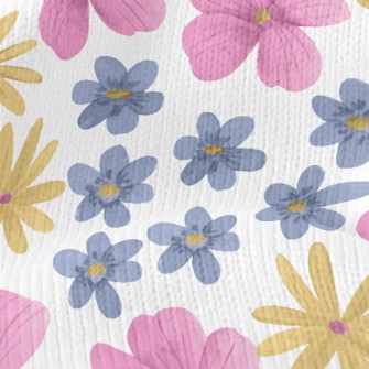 Painted Cartoon Flowers Stretch Jersey