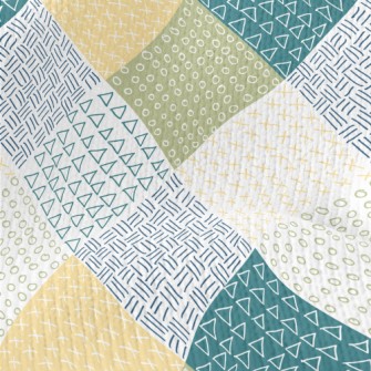 Hand Drawn Shapes Patchwork Stretch Jersey