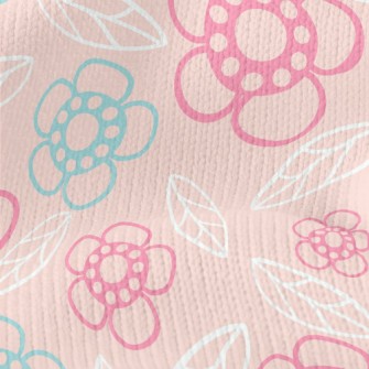 Geometric Flowers And Leaves Stretch Jersey