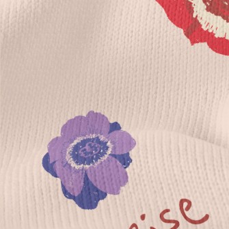 Crayon Doodle Flowers Stretch Jersey